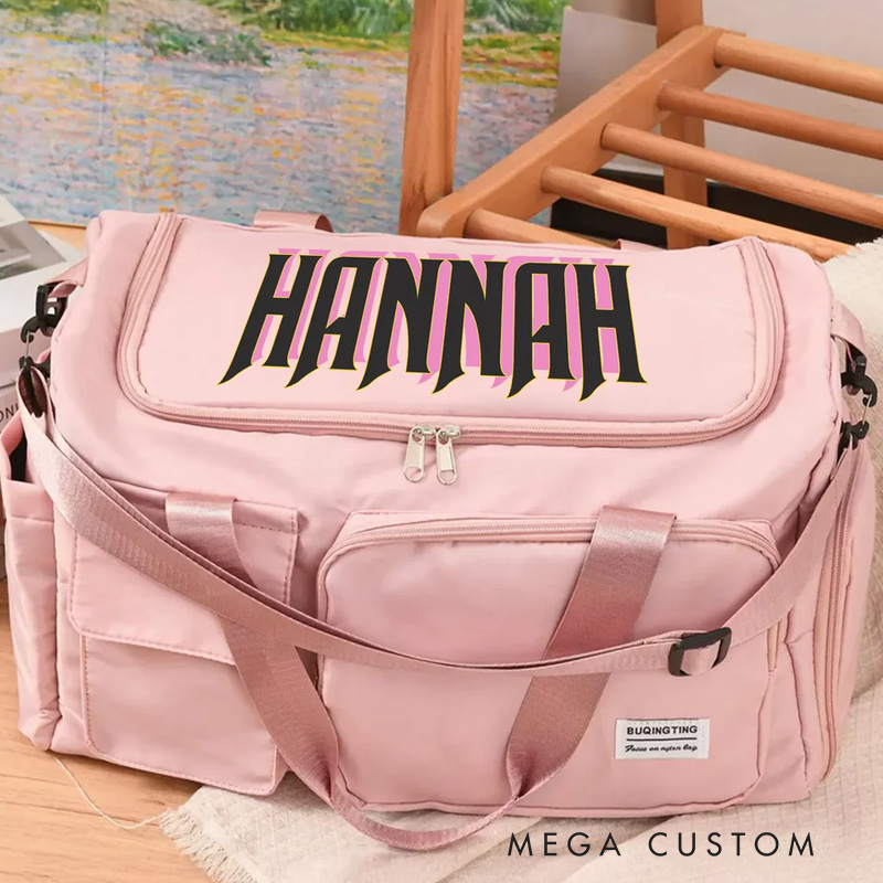 Personalized Duffle Bag Name Gym Bag with Shoulder Strap Multiple Compartments Birthday Christmas Gift for Fitness Lovers