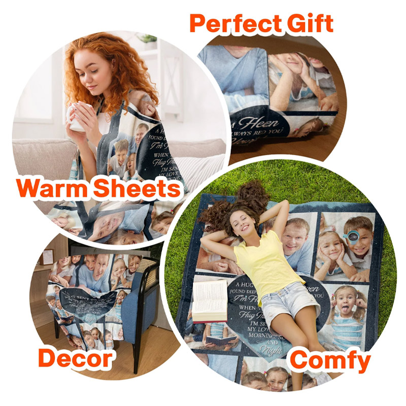 Personalized Memorial Photo Blanket I'm Here By Your Side Sympathy Gift for Family Members Christmas Gift