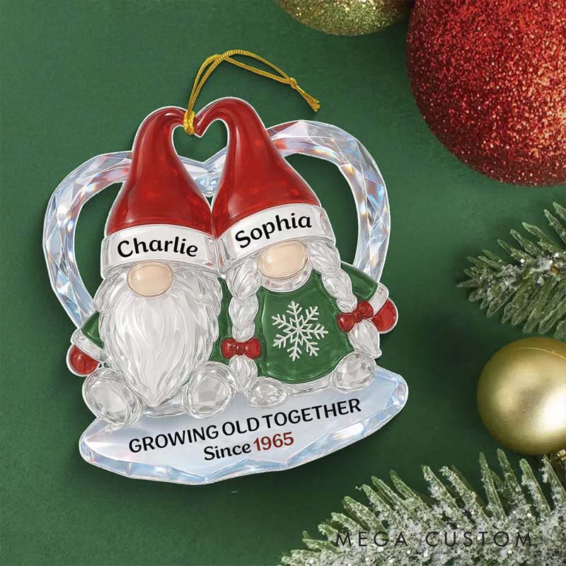 Personalized Growing Old Together Couple Christmas Ornament Custom Name Year Holiday Keepsake for Husband Wife