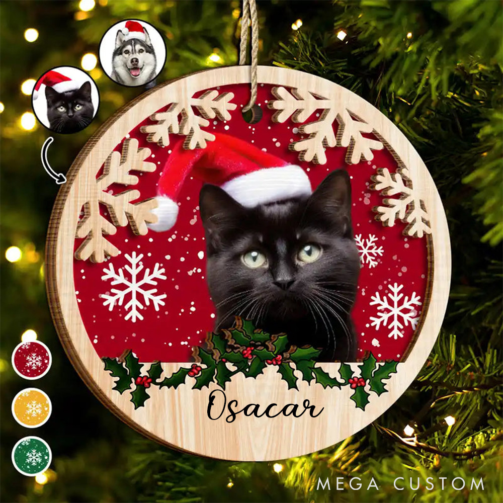 Personalized Pet Lover Custom Pet Photo Christmas Ornament