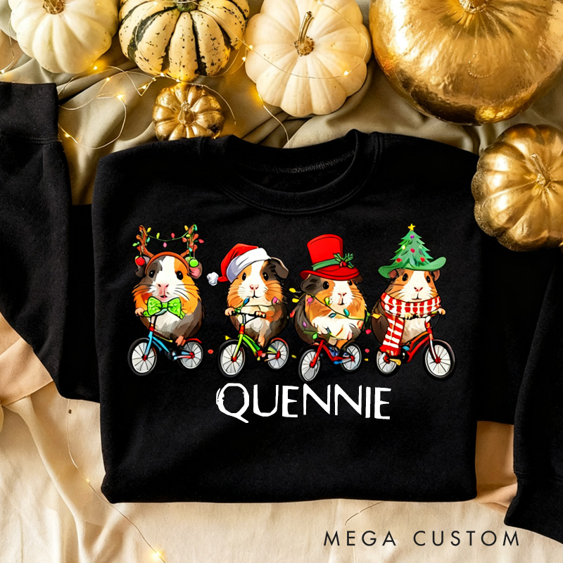 Personalized Bicycle Classic Christmas Jumper Merry Pigmas Sweatshirt Christmas Guinea Pig Sweater Christmas Farm Animal Shirt Christmas Sweatshirt Funny Guinea Pig Cycling Lovers Shirt