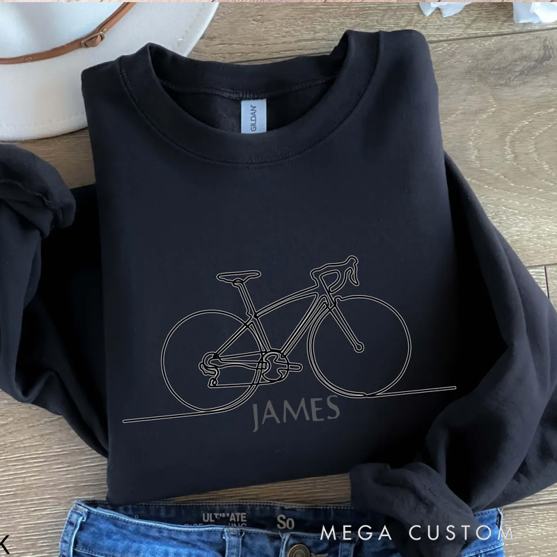 Personalized Bicycle Classic Minimal Bicycle Sweatshirt Bike Shirt Gift for Bike Cycling Lover