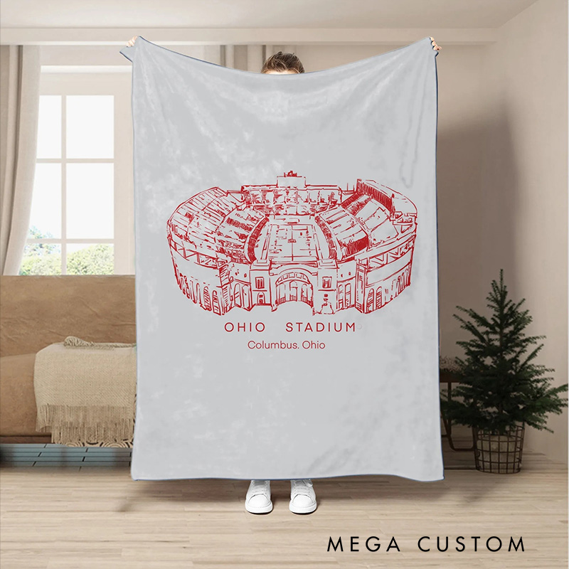 Personalized Ohio Stadium Football Blanket with Celebrate Your Favorite Venue in Style