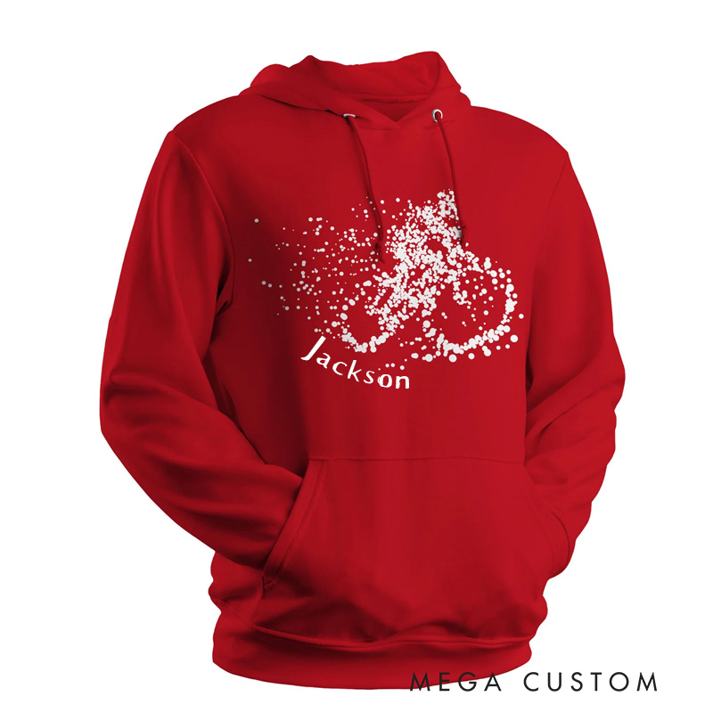 PersonalizedParticle Dot Cyclist Hoodie Mountain Biking Biker MTB Road Bicycle Cycling Gift Various Colours Available