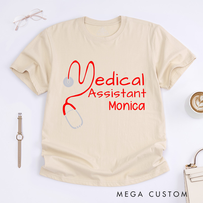 Personalized Nurse T-Shirts Stylish Medical Assistant Design T-Shirts