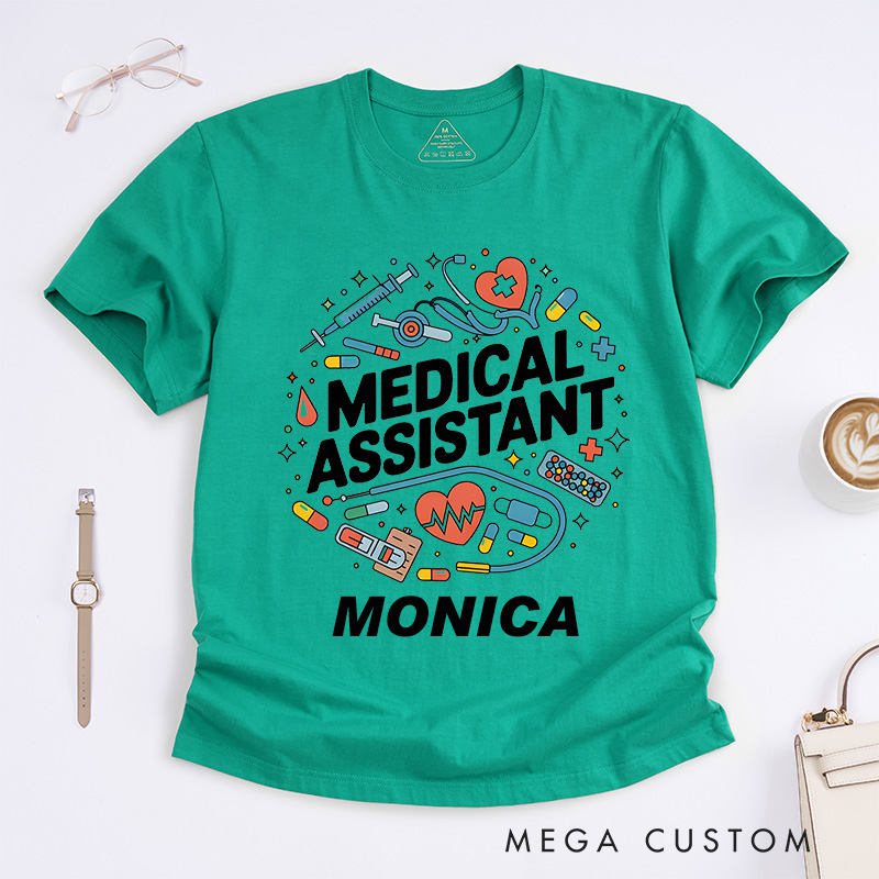 Personalized Nurse T-Shirts Dynamic Medical Assistant Design T-Shirts
