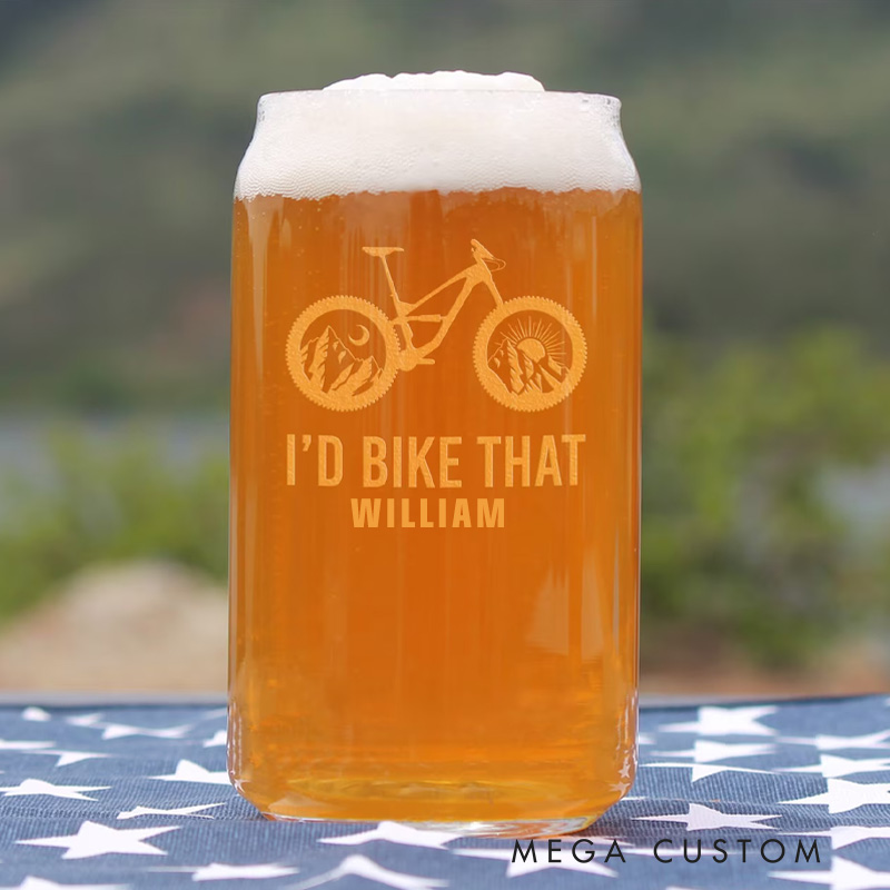 Personalized Id Bike That Pint Glass Mountain Bike Gift for Cyclists Biker Cycling Lovers