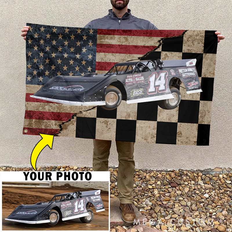Personalized Racing Banner Custom Racing Car Photo Wall Hanging Gift for Racers and Racing Lovers
