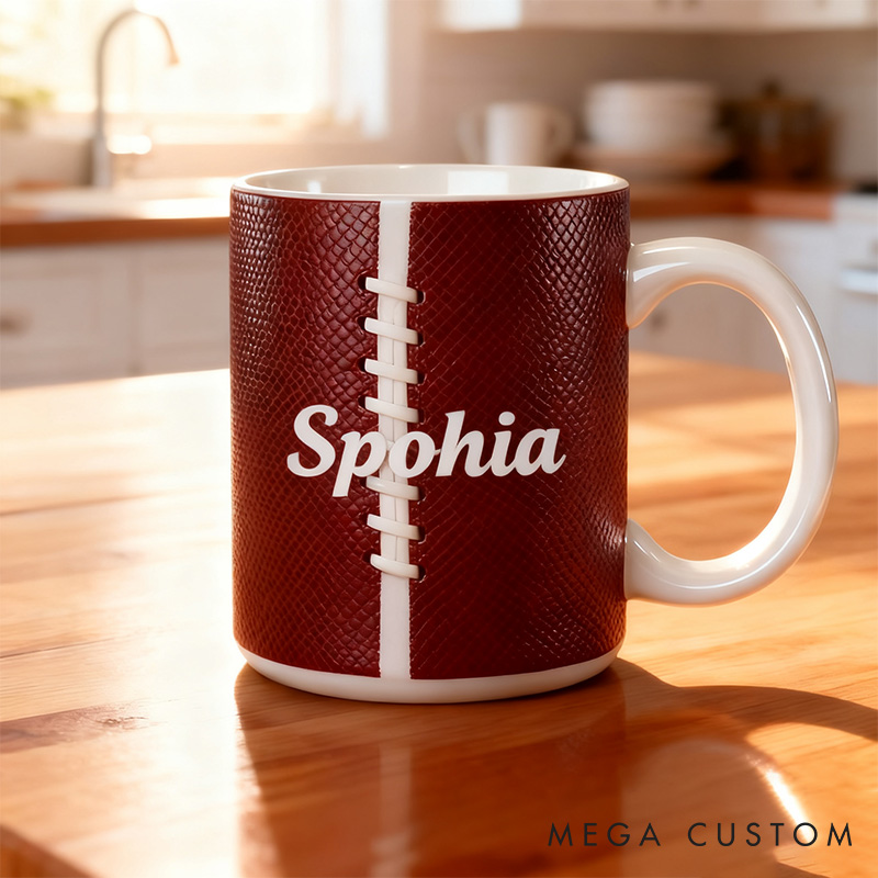 Personalized Sports-Themed Mugs with Custom Name and Favorite Sport Style