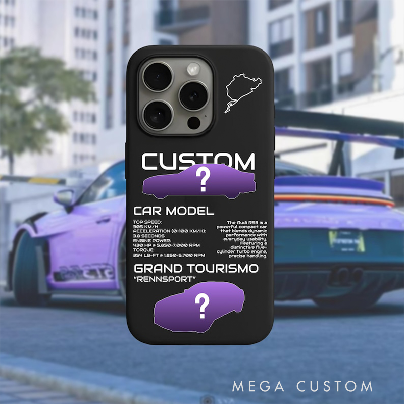Personalized Custom Car Model Phone Case Racing Spec Design Gift for Car Lovers and Racing Lovers
