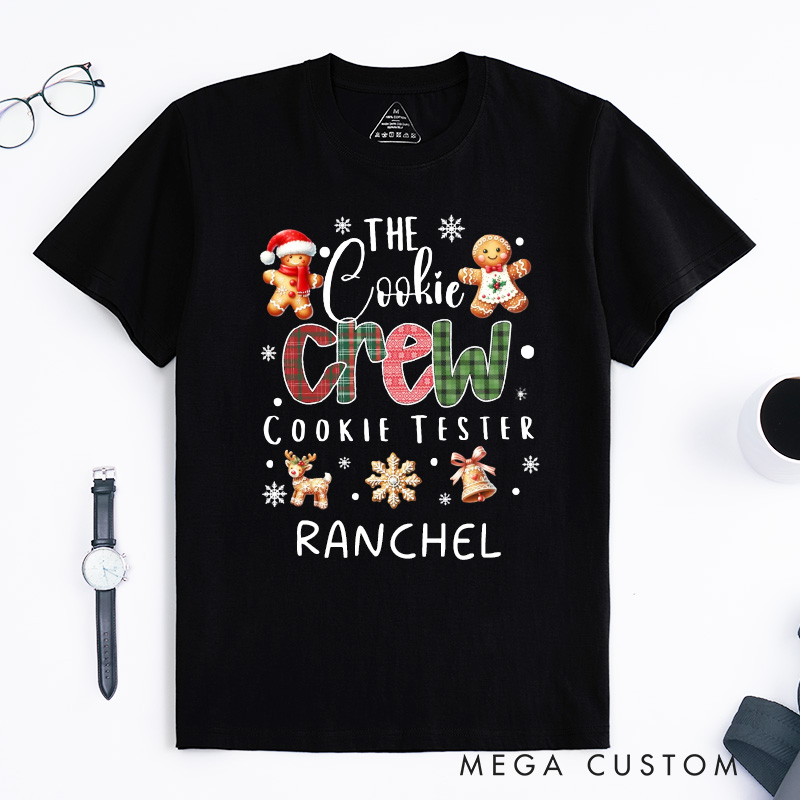 Personalized Name Family Matching Christmas T-Shirt Baking Tester Shirt With Name Matching Family Christmas Tshirt
