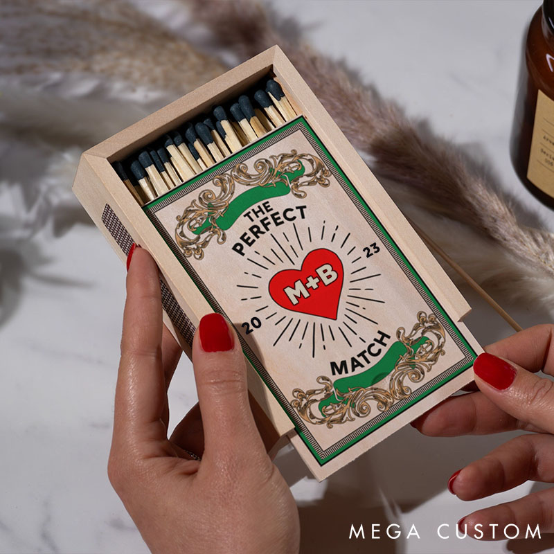 Personalized Couples Matchbox Custom Date Night Matchbox Christmas Dinner Matchbox without Match Wedding Gift for Couple Anniversary Gift Matchbox 
