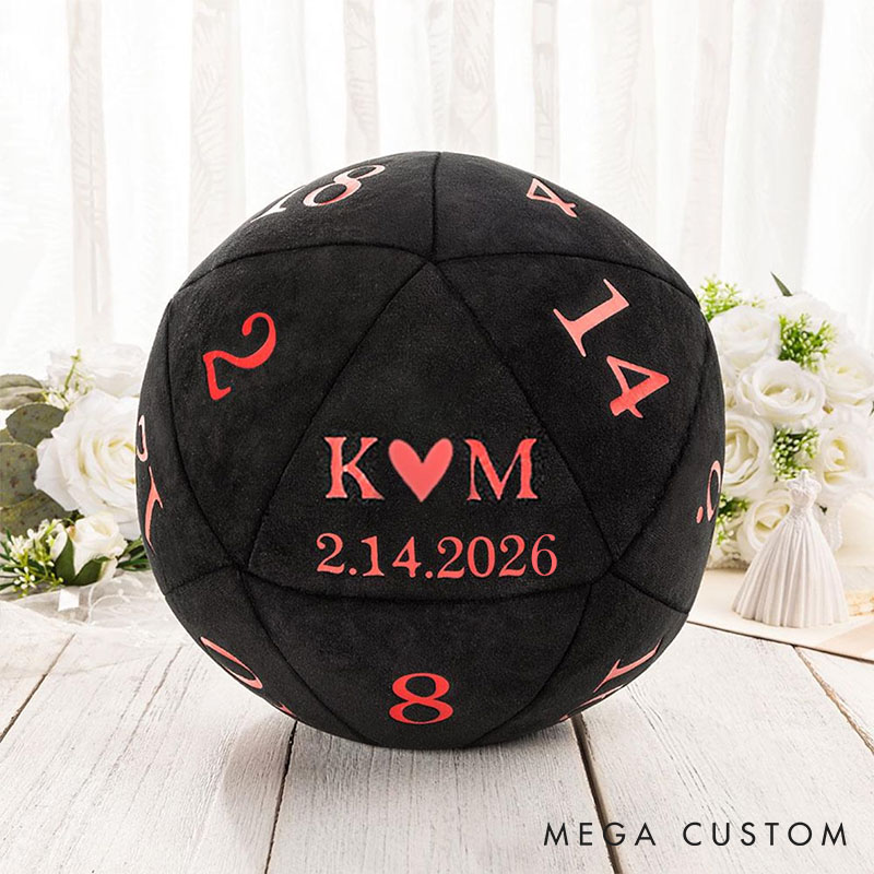 Personalized Couple Date Night Dice Pillow Custom Newlyweds DND Role Game Cushion Wedding Valentine's Day Gift for Husband Wife Boyfriend Girlfriend