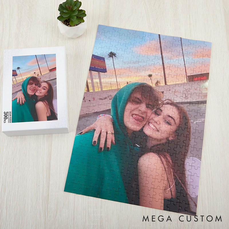 Personalized Couple Photo Puzzle with Box Custom Newlyweds Portrait Jigsaw Puzzle from Your Own Picture Wedding Valentine's Day Anniversary Gift