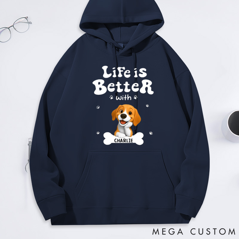 Personalized Dog Lover Living the Best Life Classic Hoodies