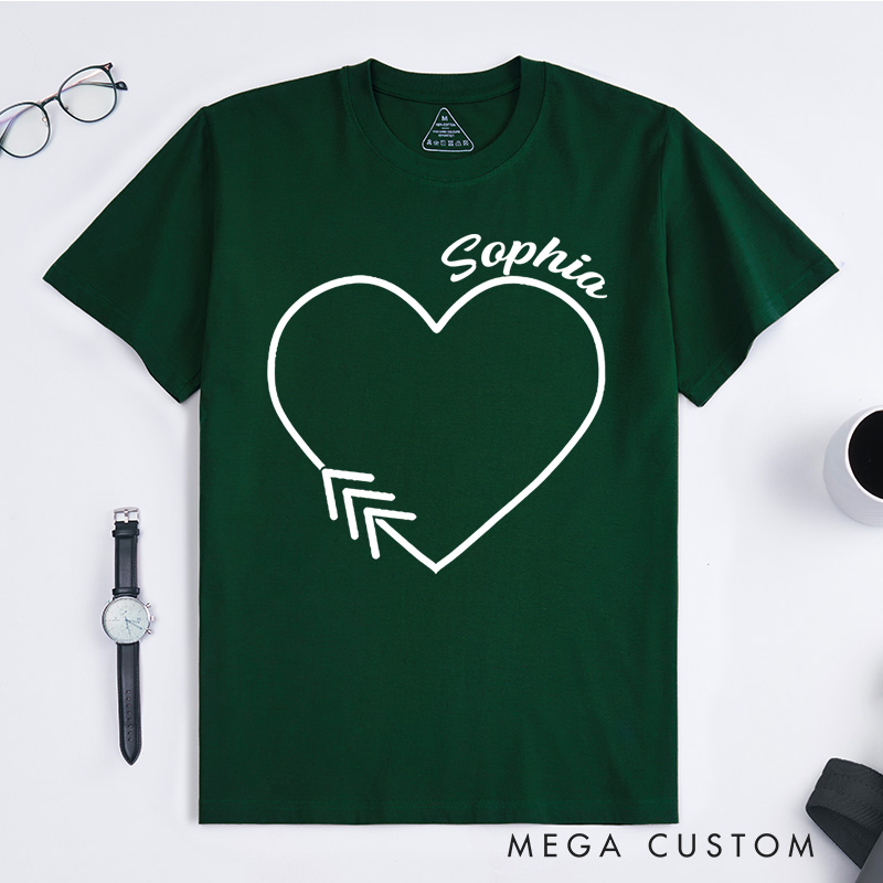 Personalized Heart and Arrows Minimalist Love Down Syndrome T-shirt Down Syndrome Awareness Gift