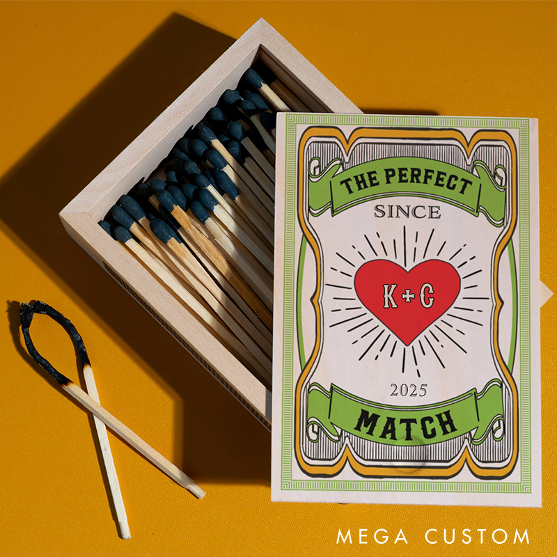 Personalized Couples Matchbox Wood Custom Date Night Matchbox Christmas Dinner Matchbox Wedding Gift for Couple Anniversary Gift