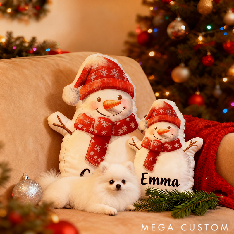 Personalized Snowman Hug Pillow for Family