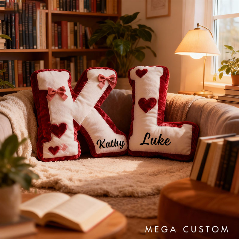Personalized Couple Initial Pillows Valentines Gift for Couples Initial Pillow with Name for Couple Xmas Decor Couple Pillow