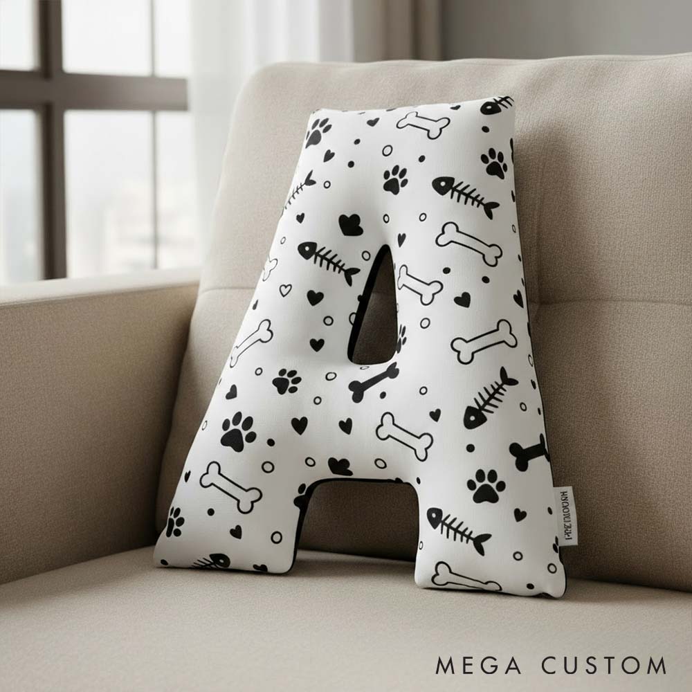 Personalized Pet Lover Letter Pillow with Custom Name Pillow