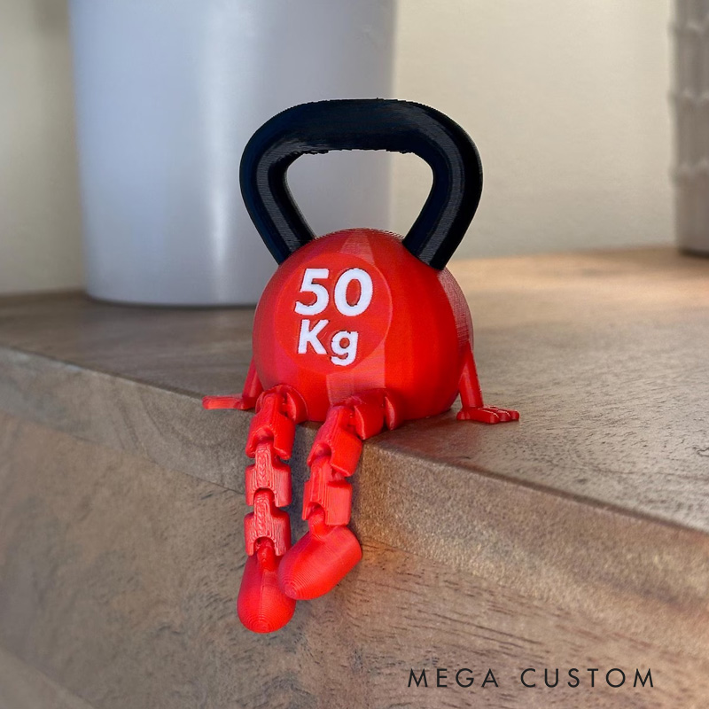 Personalized Gym Desk Decor Creative 3D Printed Decorations Kettle Bell Buddy Fun Gym Gift for Weightlifting and Fitness Lovers