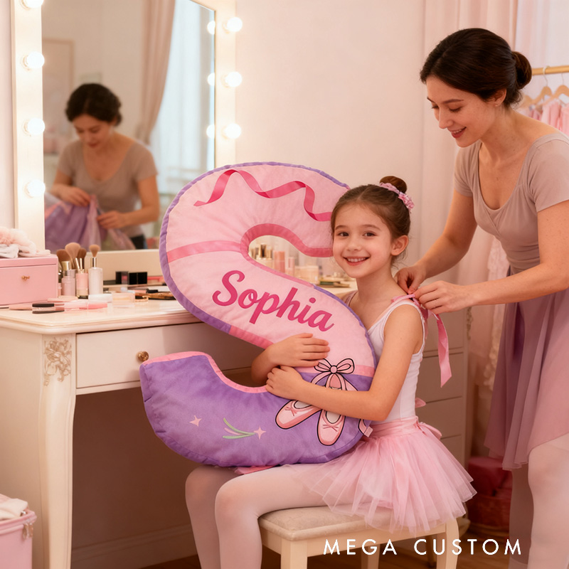 Personalized Ballet Dance Pillow With Your Own Name Soft Stuffed Toy for Kids Unique Decorative Cushion for Girls' Room