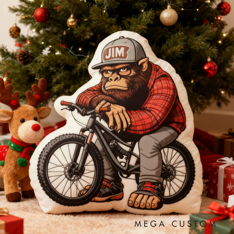 Personalized Bigfoot Mountain Bike Pillow Fun and Festive Gift for Kids Graphic 3D Print Pillow for Riding Enthusiasts Cycling Rider Racing Soft and Funny Home Decor