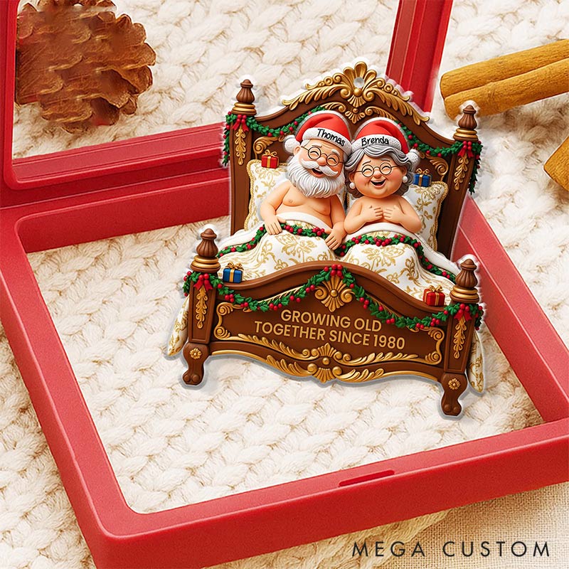 Personalized Growing Old Together Since Couple Chrismas Tree Decoration with Names for Girlfriend Boyfriend Chrismas Gift for Husband Wife