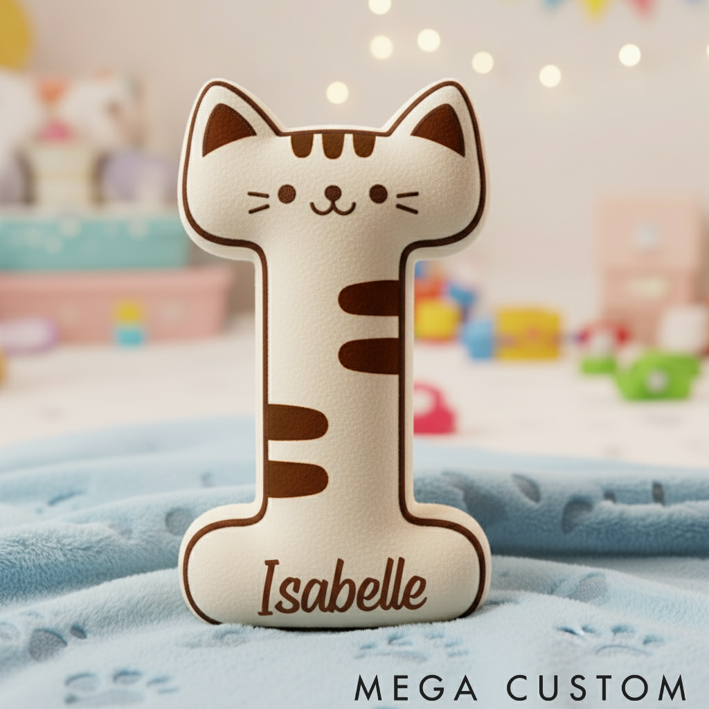 Personalized Cat Lover Letter Pillow Graphic 3D Print Pillow