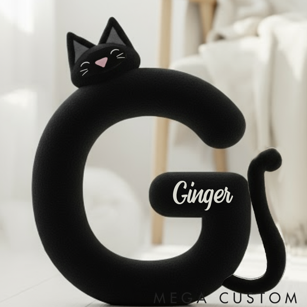 Personalized Cat Lover Cute Letter Pillow Graphic 3D Print Pillow