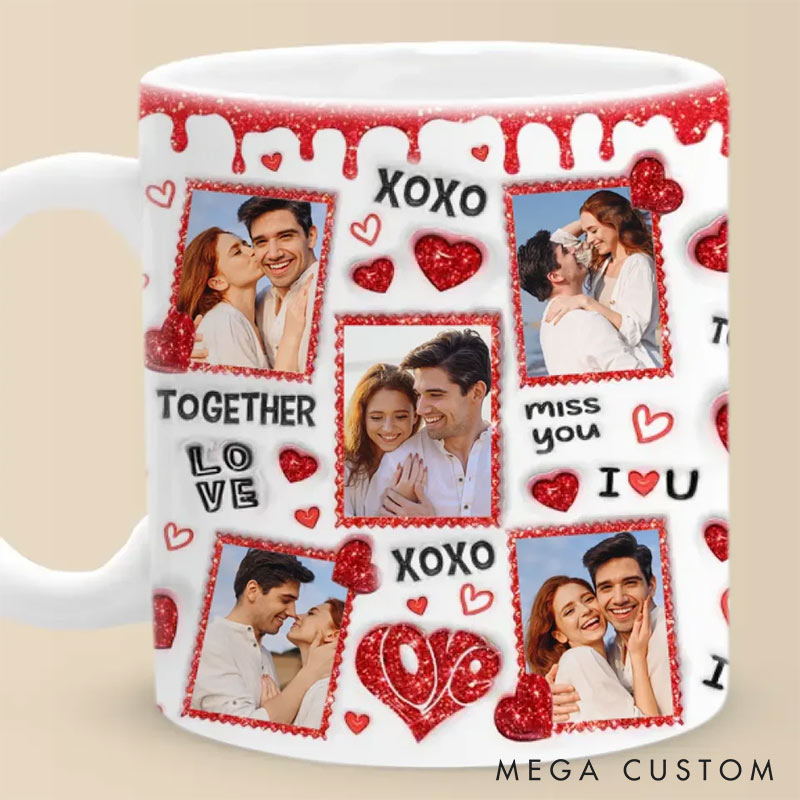Personalized Couple Custom Photo Mug 3D inflated Effect Printed Mug Anniversary Gift For Husband Couple Girlfriend Boyfriend Coffee Mug for Her Him