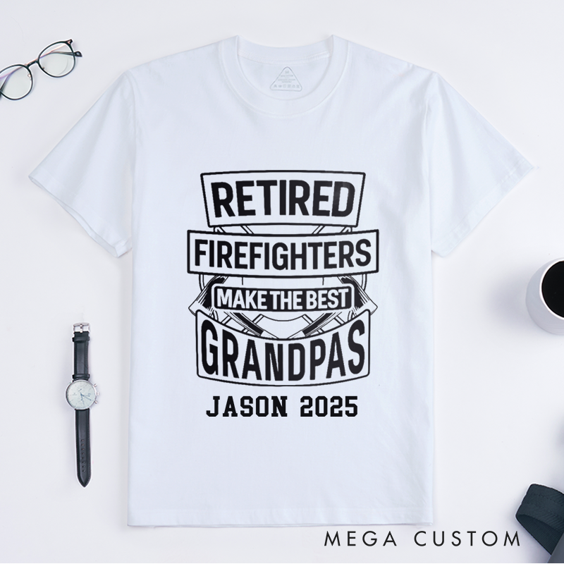 Personalized Fireman Retired Firefighters Make the Best Grandpas Design Gift for Firefighter T-Shirt