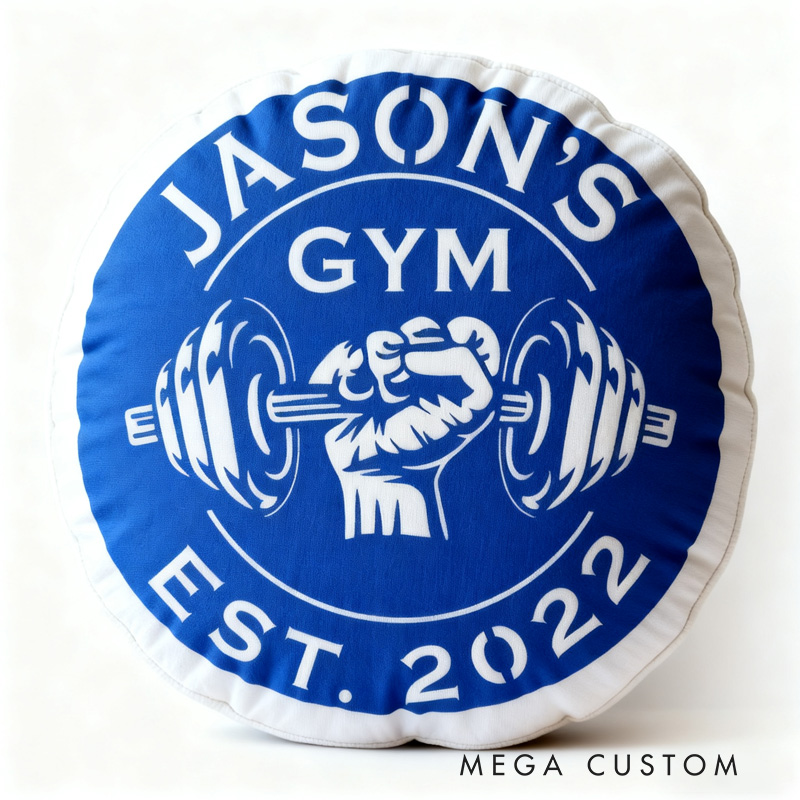 Personalized Dumbbell Gym Name Pillow Graphic 3D Print Gift Ideas Exercise Themed Christmas Weightlifting Workout Pillow Comfortable Christmas Decor for Gym Lovers