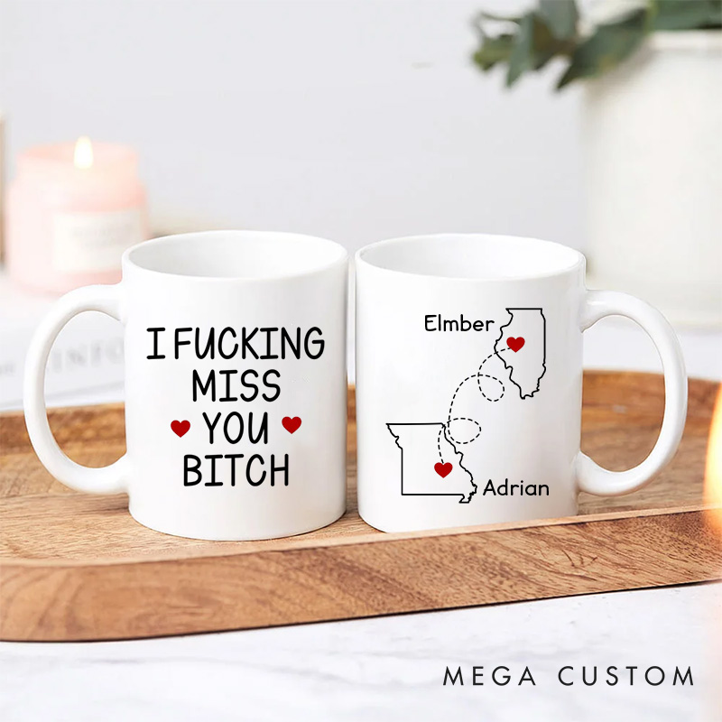 Personalized Couple Long Distance Mug Custom Best Friend Christmas Gift for Her Couple Long Distance Relationship Mug Boyfriend Girlfriend Gift Mug
