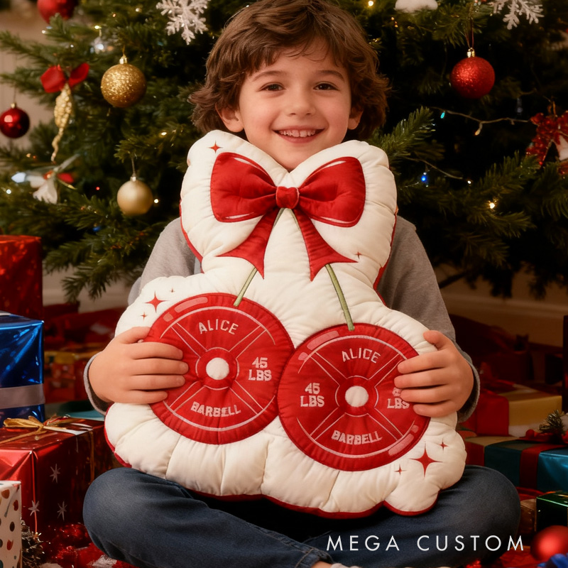 Personalized Coquette Cherry Gym Pillow Graphic 3D Print Gym Christmas Gift Ideas 45lb Plate Fitness Workout Pillow Comfortable Christmas Decor for Gym Lovers