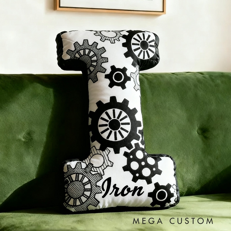 Personalized Cycling Gear Letter Pillow Graphic 3D Print Funny Letter Pillow Black And White Name Pillow Comfortable Travel Cushion for Riders Riding Lovers