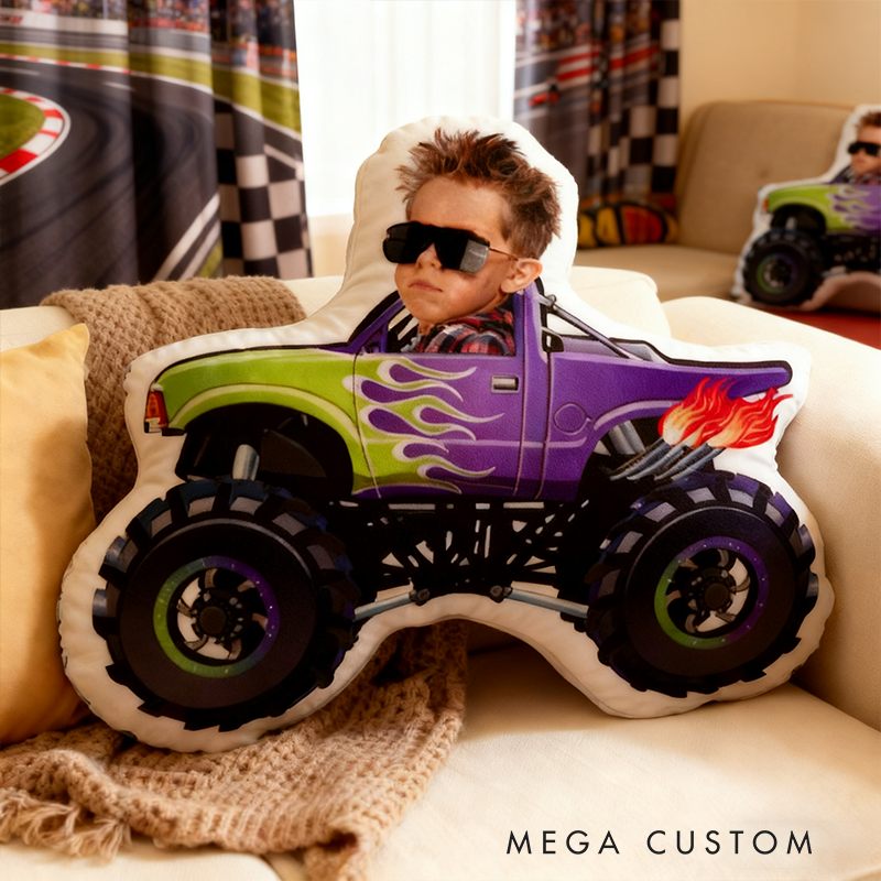 Personalized Custom Photo Racing Style Pillow 3D Graphic Print Car Shaped Cushion Gift for Racers and Car Lovers