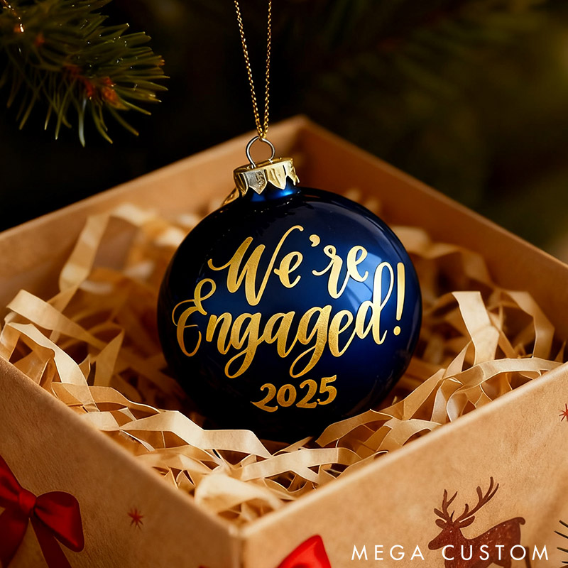 Personalized Our First Christmas as Mr and Mrs Engaged Christmas Ball Ornament Newlyweds Couple Married Xmas Ornament Christmas Gift for Him Her