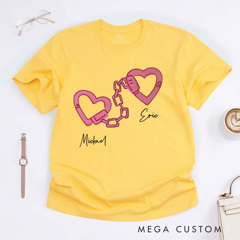 Personalized Police Heart Handcuffs Design with Romantic and Playful Style Gift for Wife Police Officer T-Shirt