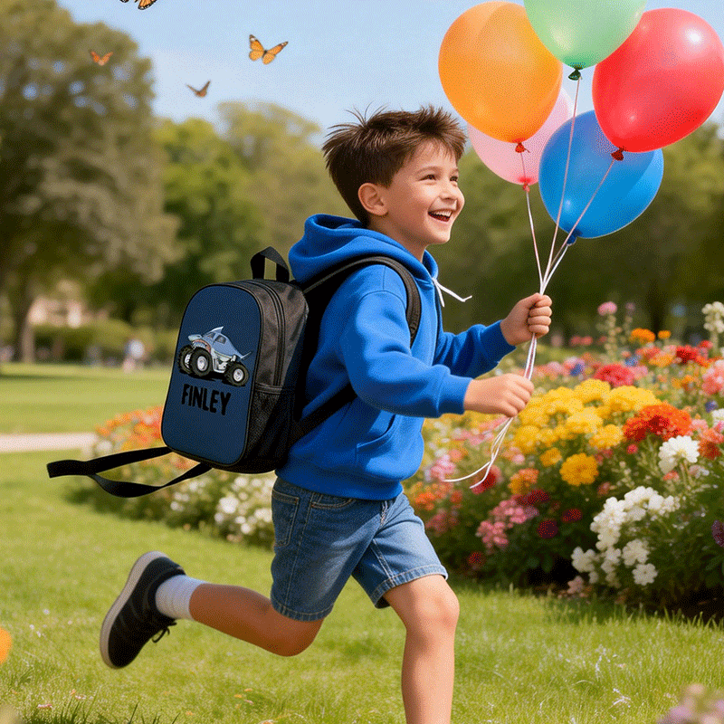 Personalized Shark Truck Backpack with Custom Name Unique Backpack for Kids