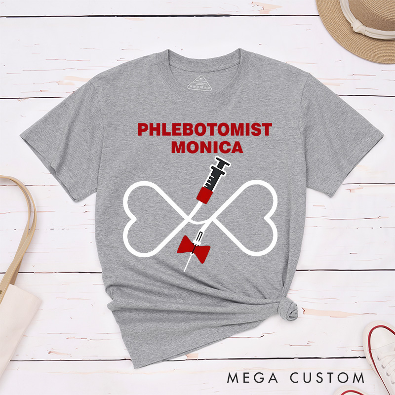 Personalized Nurse T-Shirts Phlebotomist The Art of Care and Precision Fashion Design T-Shirts