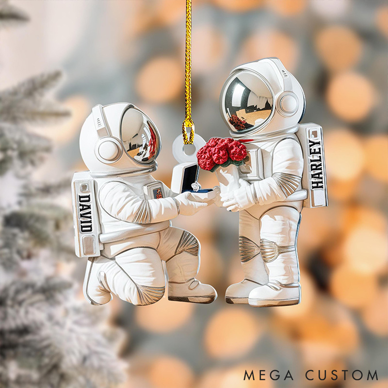 Personalized Name Couple Astronaut Space Ornament Custom Astronaut Couple Ornament Gift Newlywed Christmas Gift A Love That's Out of This World