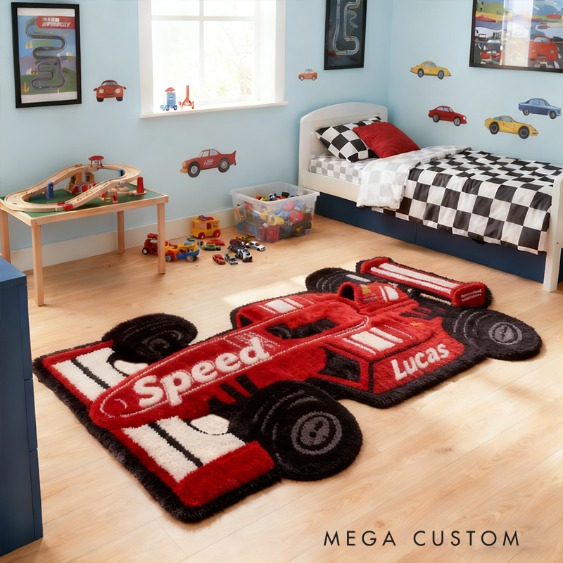 Personalized Racing Car Doormat with Custom Name Design for Racers and Racing Lovers
