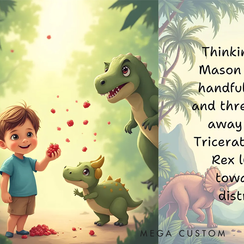 Personalized Dinosaur Storybook for Children’s Bedtime Book with Name Bedtime Storybook for Kids Boy Girl Grandchild Birthday Gift Christmas Gift