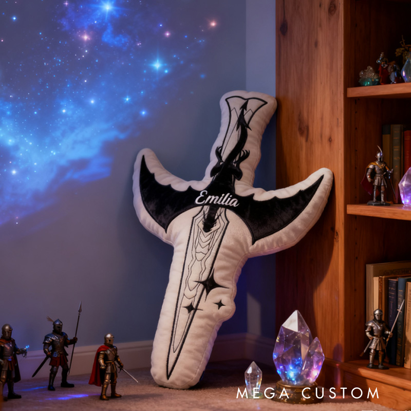 Personalized Violets Dagger Throw Pillow Dragon Sward Pillow Fantasy Book Lover Pillow with Name for Reader Bookworm Gift for Reading Lover Pillow