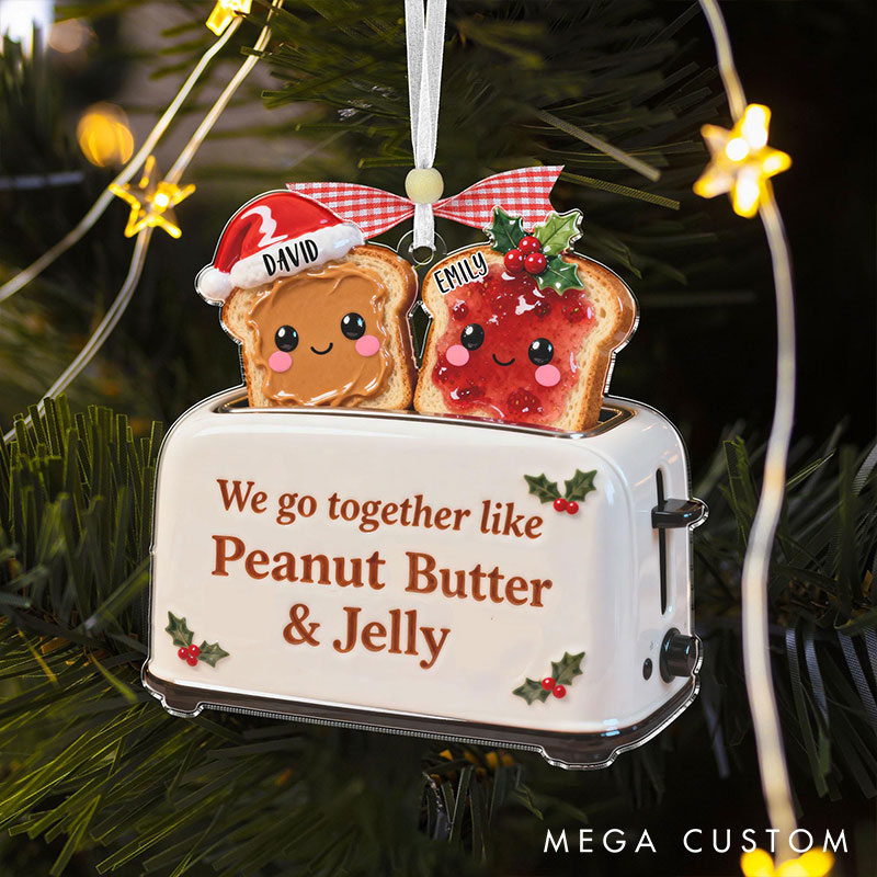 Personalized Peanut Butter Jelly Ornament Custom Names Chrismas Decoration Gift for Husband Wife Gift for Couple For Boyfriend Girlfriend