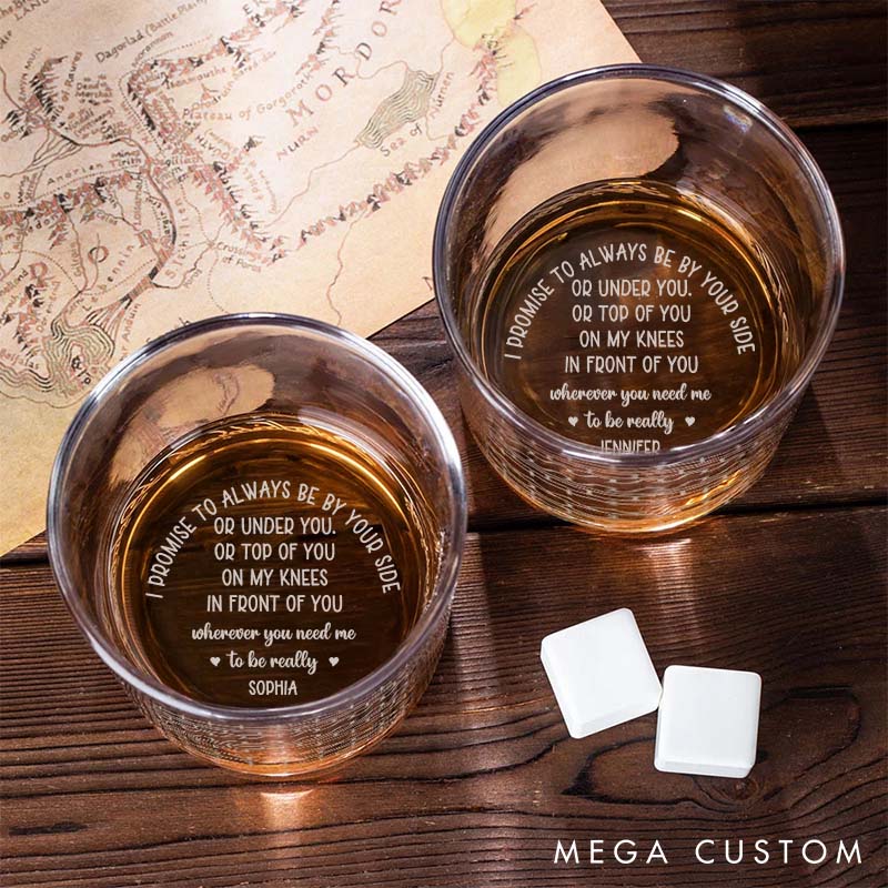 Personalized Couple Whiskey Glass Dirty Quote Whiskey Glass for Couple Funny Whiskey Commitment Gift for Husband Wife Boyfriend Girlfriend