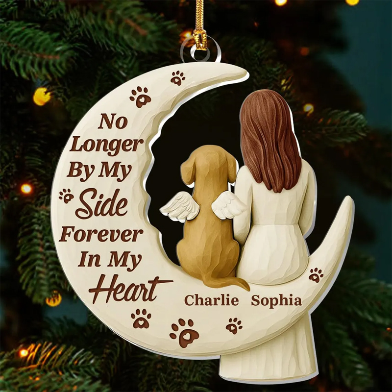 Personalized Dog Lover Girl with Dogs Christmas Ornament