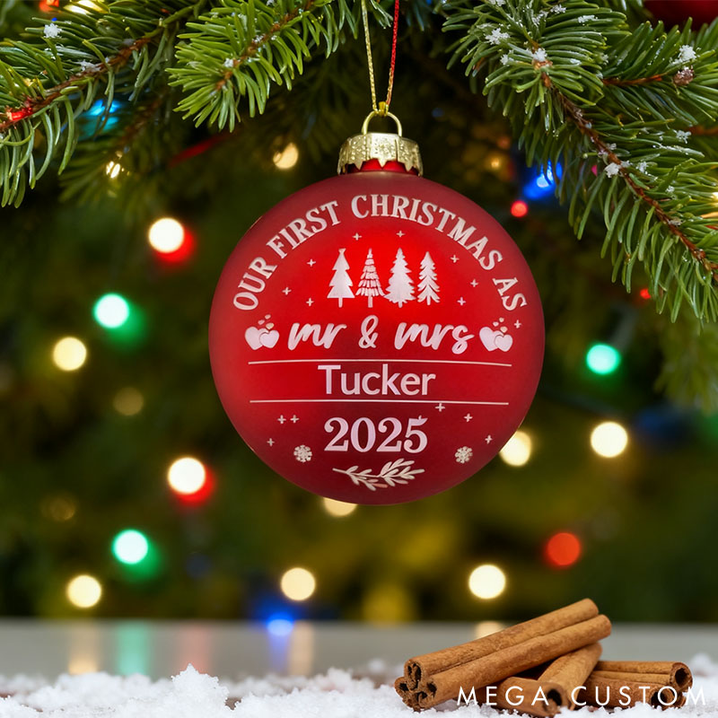Personalized Our First Christmas as Mr. and Mrs. Ornament Couple Christmas Decor Bulb Newlyweds First Christmas Ball