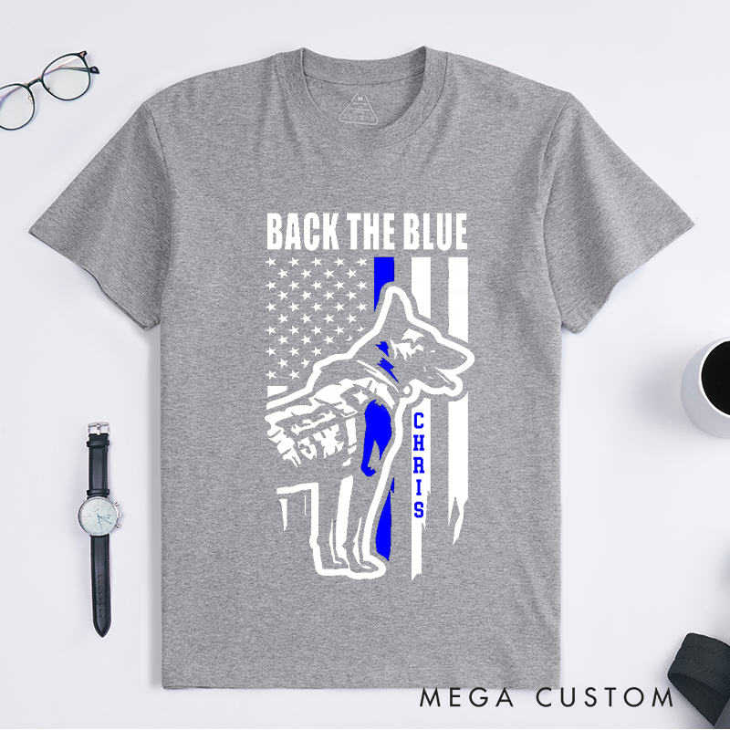 [Copy]Personalized Police Back the Blue K9 Design Gift for Police Officer T-Shirt